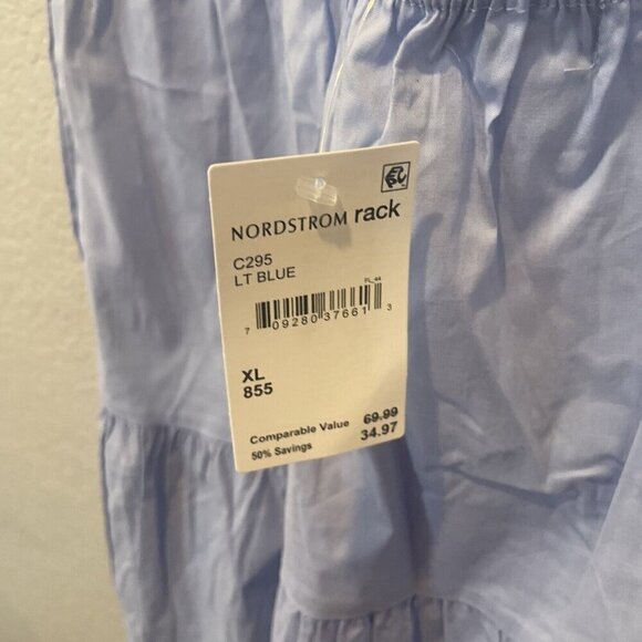 Nordstrom CENY Ruffle Dress XL Vneck Sleeveless Cotton Made In USA NWT - Picture 5 of 9
